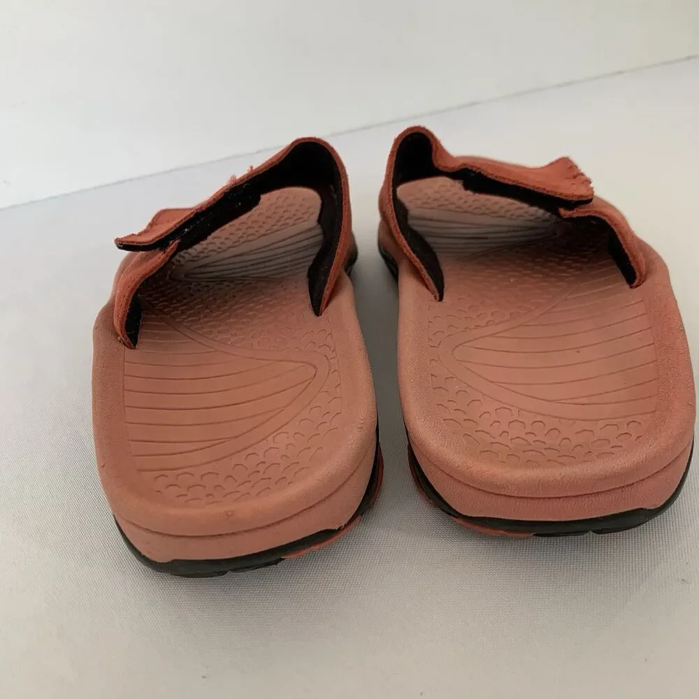 Walk Smart Sport Slide Sandal Women 8 Salmon Pink‎ Leather Comfort Hiking Travel